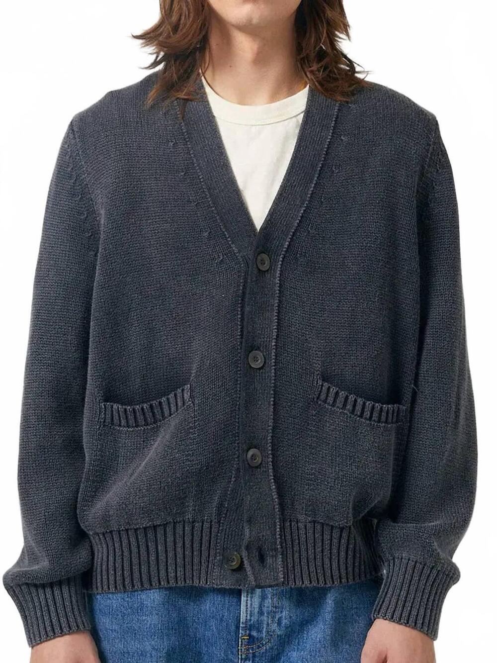 NEW CORRIDOR acid wash cardigan in black